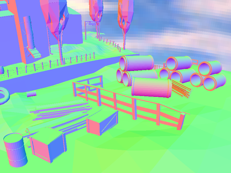 A render showing the normal map of ctf_2fort
